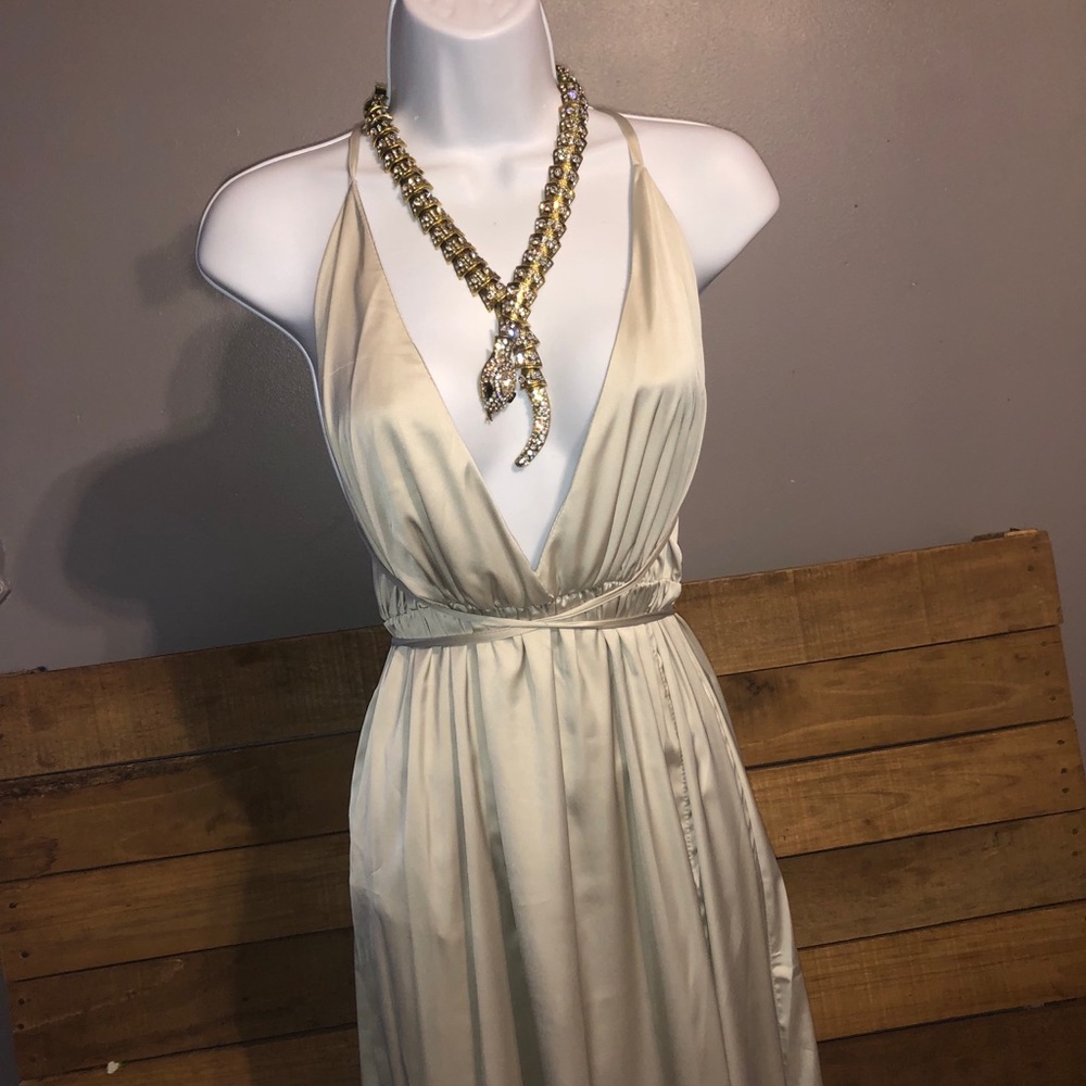 Silky Maxi Slit Dress - Picture 4 of 7